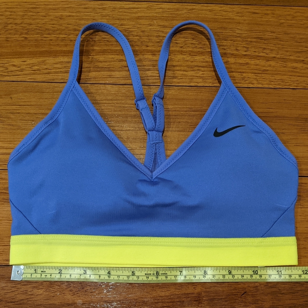 Blue and Yellow Nike Dri-Fit Sports Bra